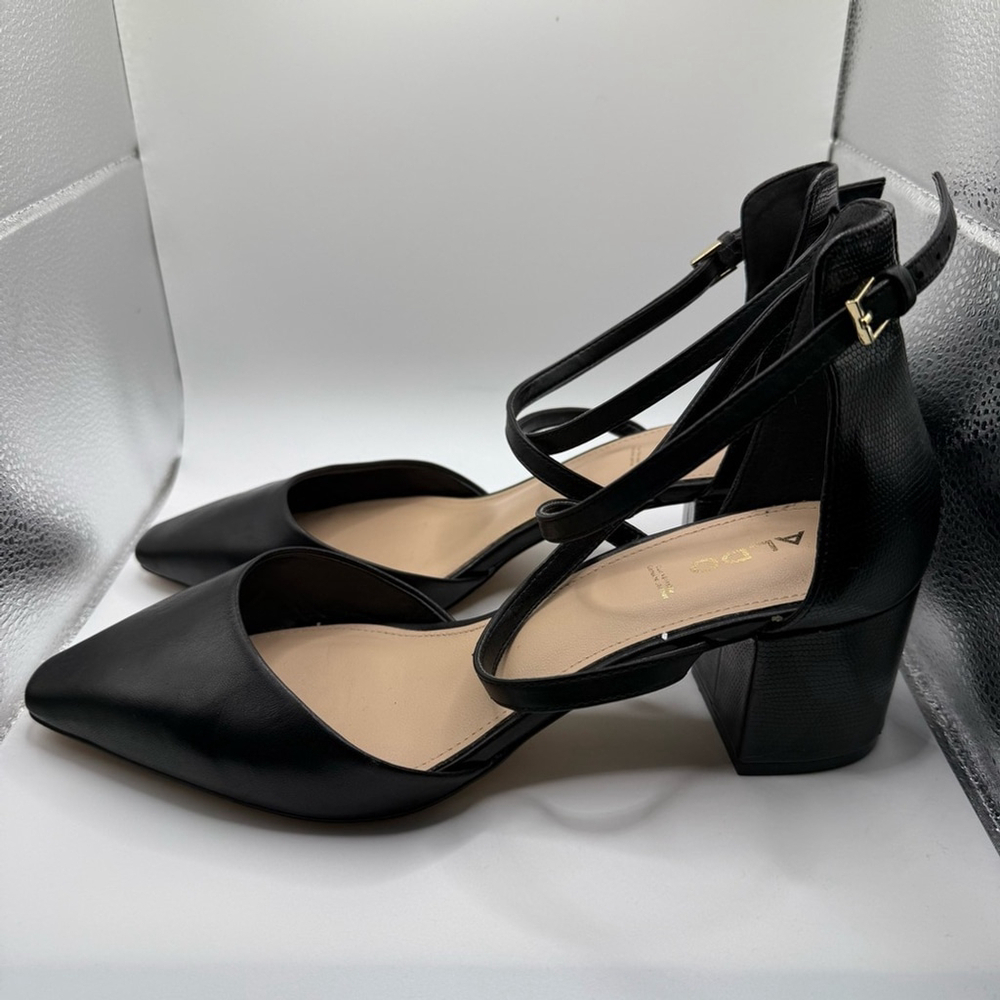 Aldo Black Elegant Heels Ankle Straps Women’s 10 - Picture 3 of 11